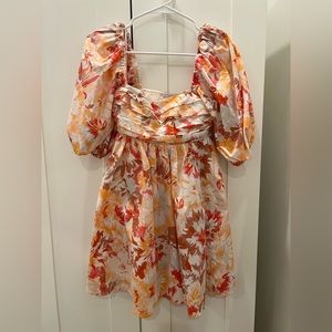 Abercrombie ruched bodice puff sleeve mini dress